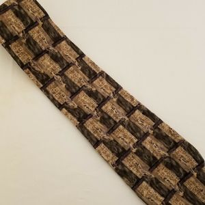 KRIZIA UOMO men's silk neck tie Green and Tan